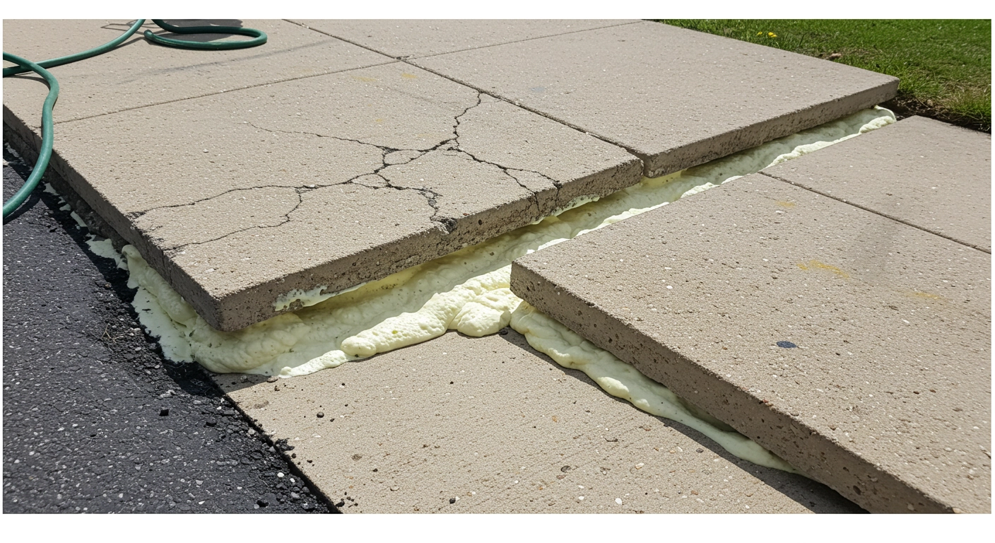 Can concrete foam lifting fix sunken driveway slabs